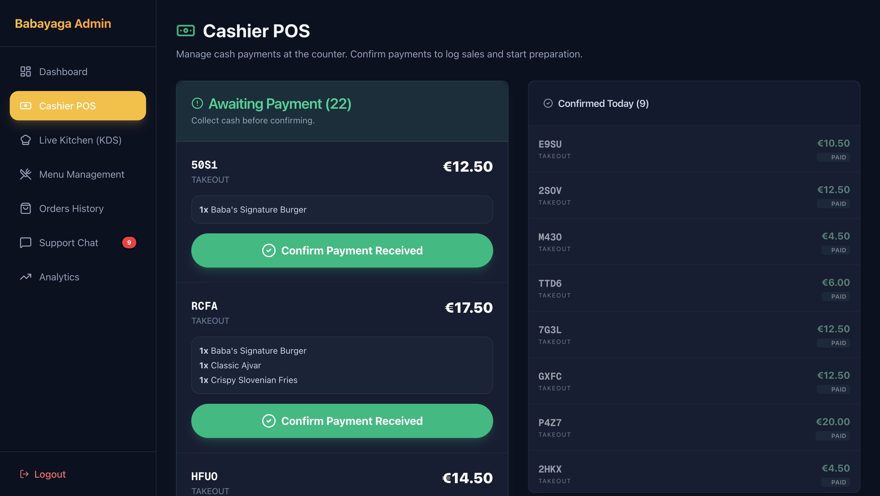 Babayaga Chop2Go POS resource